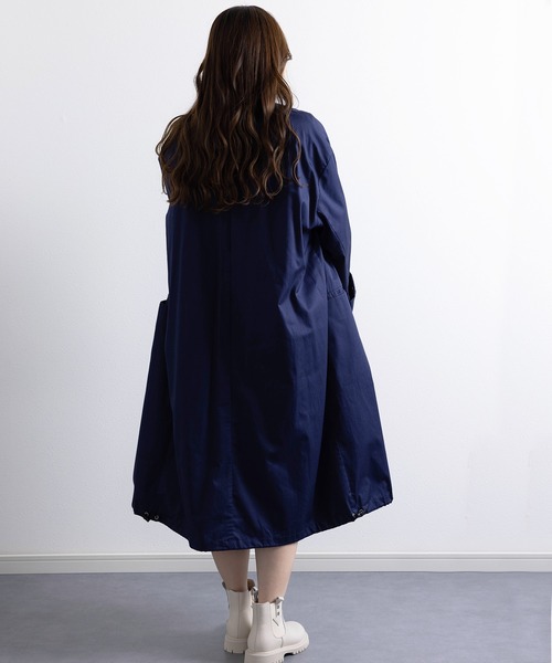 美品 バブアー 2way フード付きステンカラーコート L ネイビー ロング丈 中古・古着通販】Barbour (バブアー) 2レイヤーロングコート ネイビー
