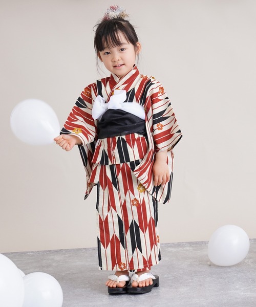 日本製特価 浴衣 キッズ浴衣3点セット 綿麻 赤と黒の矢絣 ZOZOTOWN PayPayモール店 - 通販 - PayPayモール 激安大特価