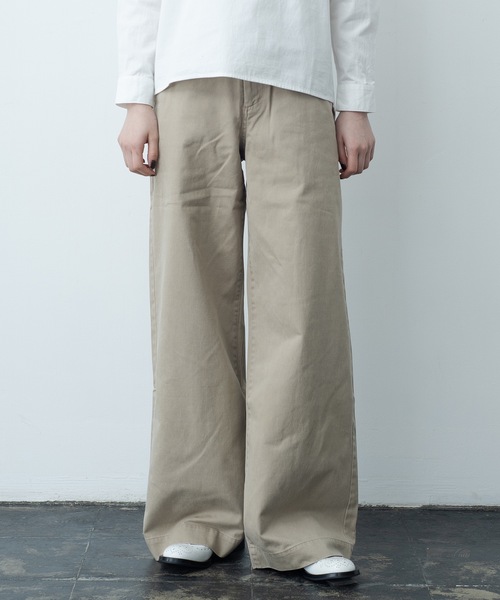 RYU チノパン vintage satin wide full-length pants メンズ