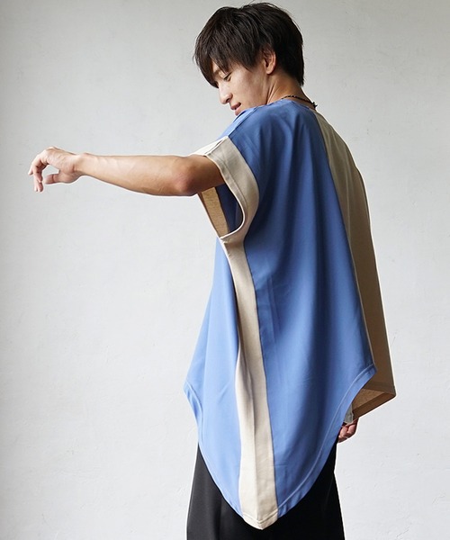 MinoriTY tシャツ 「アシメデザインでモードに浸る」バイカラー