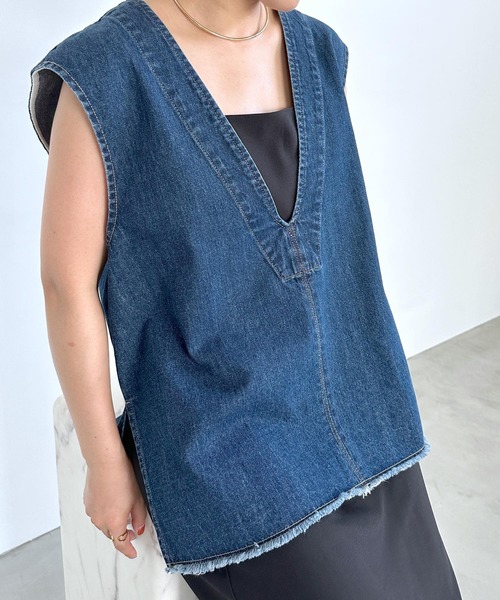 LEPSIM（レプシィム） ベスト ジレ デニムVネックジレ 964567