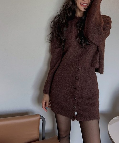 LYEON ニット セーター モヘアライクニットセットアップ