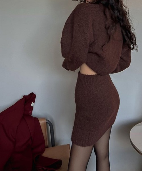 LYEON ニット セーター モヘアライクニットセットアップ