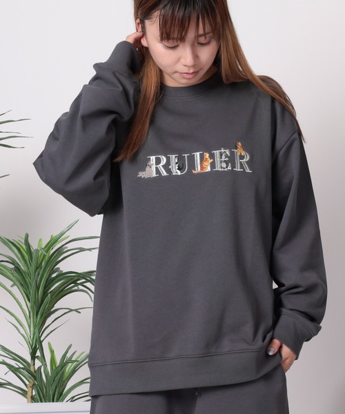 トレーナー スウェット 「84」DOG＆CATラメロゴ刺繍 スウェット