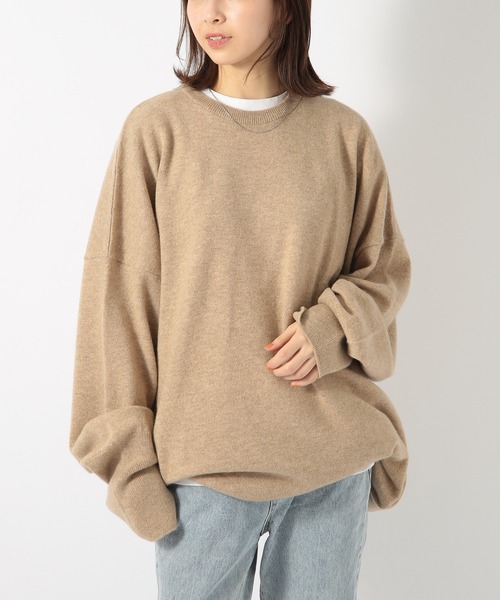 ニット セーター 「SETUP7」日本製 オーガニックピュアカシミヤ100% クルーネックニット レディース SETUP7 ニット セーター 「SETUP7」日本製 オーガニックピュア