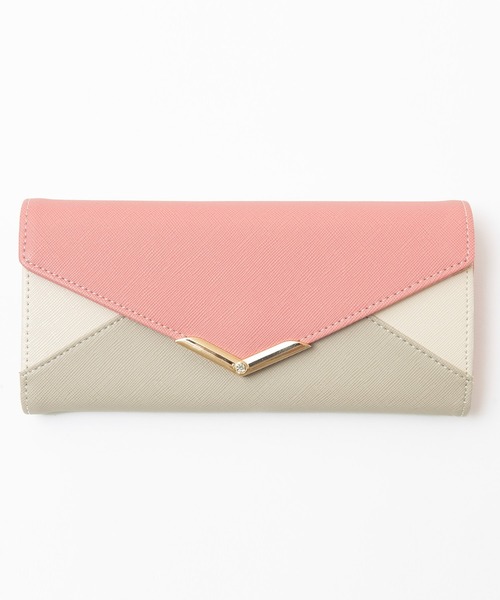 itto 財布 品のある、大人デザインV字ビジュー長財布 レディース