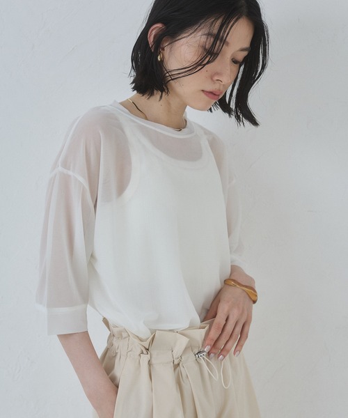 tシャツ シアーシャイニーTシャツ レディース シアーシャイニーTシャツ | レディースファッション通販 – ANIECA