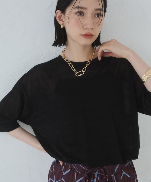 tシャツ シアーホルターセットトップス レディース hunch tシャツ 「WEB限定/別注」シアー 半袖Tシャツ レディース