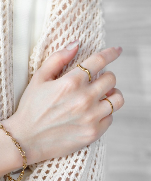 ANEMONE（アネモネ） 指輪 リング 「ステンレス」ウェーブメタルリング