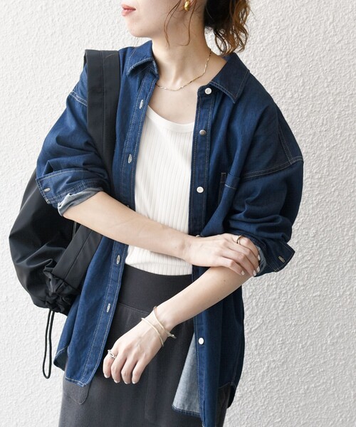 ブラウス シャツ SHIPS any: デニム ポケット シャツ「SHIPS any DENIM」 レディース