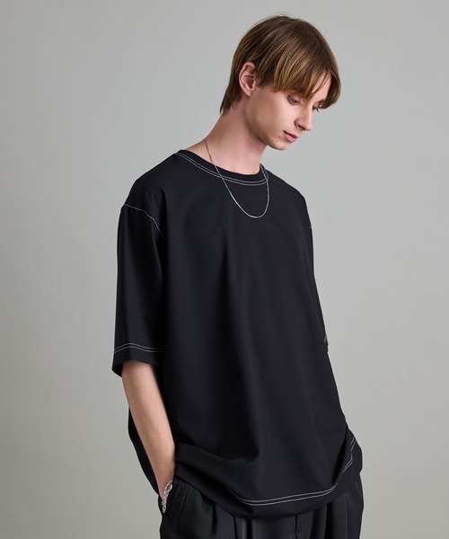 半袖Tシャツ メンズ コントラストカラーストライプ 2色 Tシャツ メンズ 半袖 2色 丸首 英文字 20 30 40 50代 春 夏 服