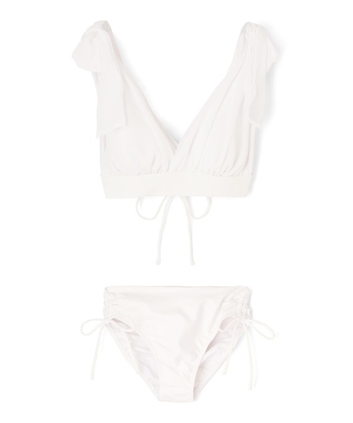 San-ai Resort 三愛水着楽園 水着 シフォンリボンビキニ「BLUE EDGE