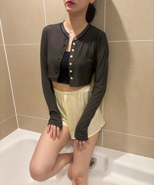 【25SS 完売 】EDIT. FOR LULUフロントサテンカーディガン 25SS 完売 】EDIT. FOR LULUフロントサテンカーディガン