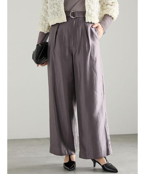 Te chichi パンツ シャイニーツイルセミワイドパンツ レディース