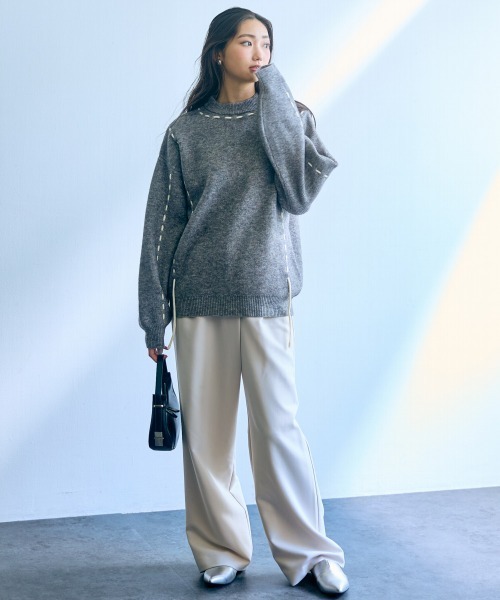 ニット・セーター HUE sleeveless knitwear BBS106 ニット メンズ トップス セーター メッシュ 透け感 7G サマー