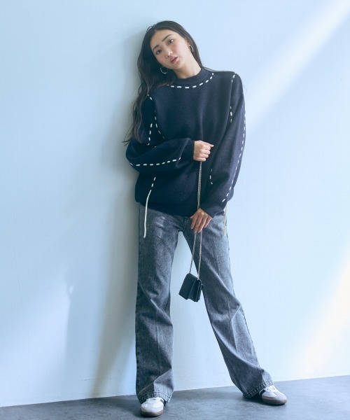 slattgir（スラットジール） ニット セーター 高身長 ハンドステッチ