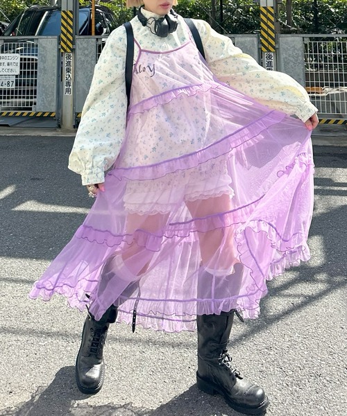 Alley Tokyo ワンピース フリルティアードキャミワンピ : ZOZOTOWN