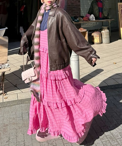 Alley Tokyo ワンピース フリルティアードキャミワンピ : ZOZOTOWN