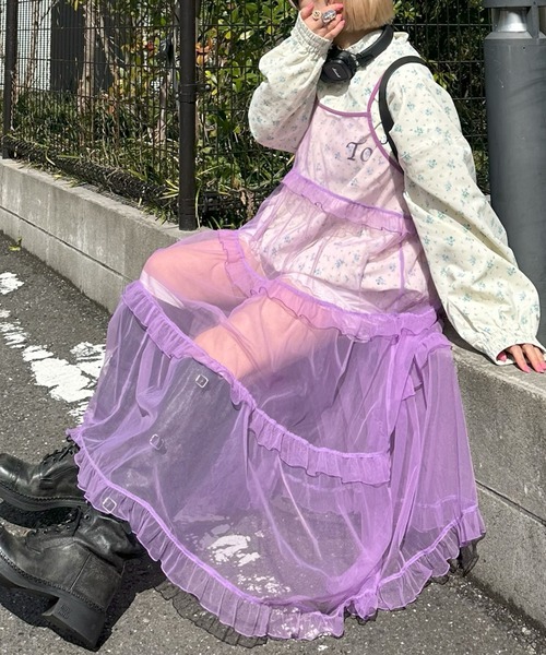 Alley Tokyo ワンピース フリルティアードキャミワンピ : ZOZOTOWN