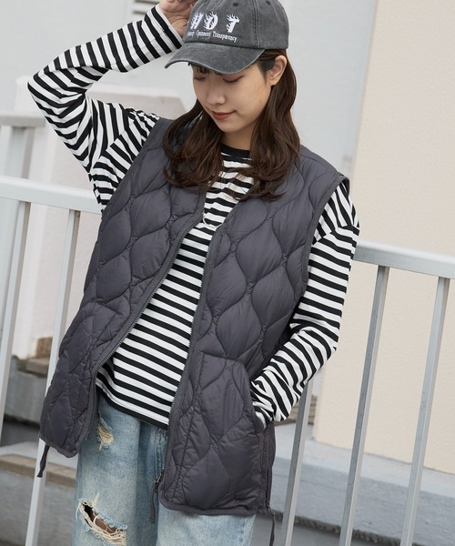 TAION（タイオン） ダウンベスト ベスト MILITARY V NECK W-ZIP DOWN