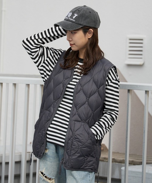 TAION（タイオン） ダウンベスト ベスト MILITARY V NECK W-ZIP DOWN
