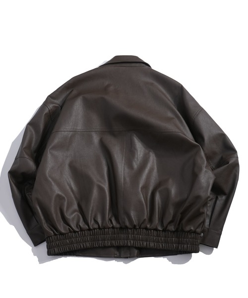 おしゃれスタ ブルゾン アウター Vintage-like synthetic leather A-2