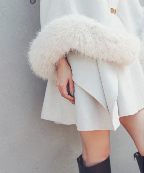 SNIDEL（スナイデル） コート アウター ファー付きミドルケープコート