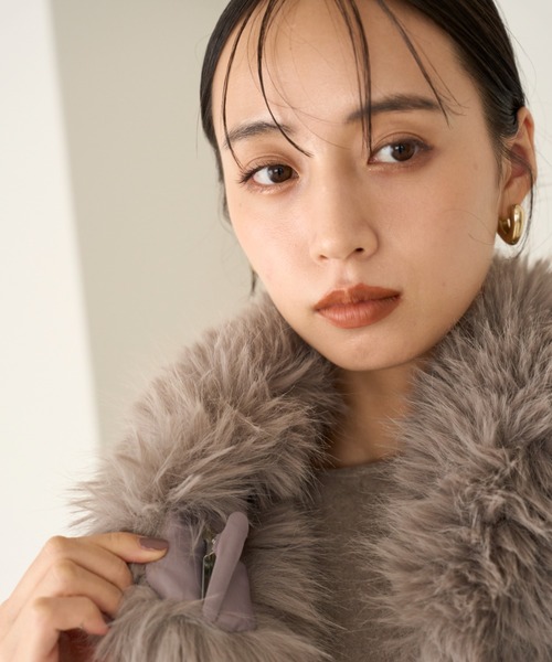 SNIDEL（スナイデル） コート アウター ファー付きミドルケープコート