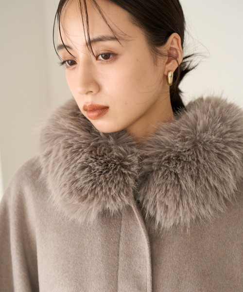 SNIDEL（スナイデル） コート アウター ファー付きミドルケープコート