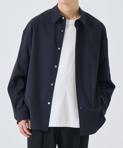 STUDIOUS（ステュディオス） シャツ THE WASHABLE WOOL SHIRTS/洗える