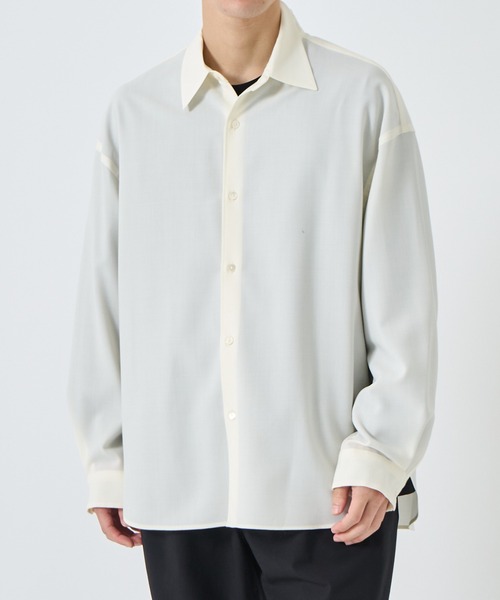 STUDIOUS メンズ　シャツ　長袖 STUDIOUS（ステュディオス） シャツ THE WASHABLE WOOL SHIRTS/洗える