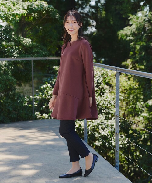 Tiaclasse tシャツ 裏起毛フレアワンピチュニック レディース