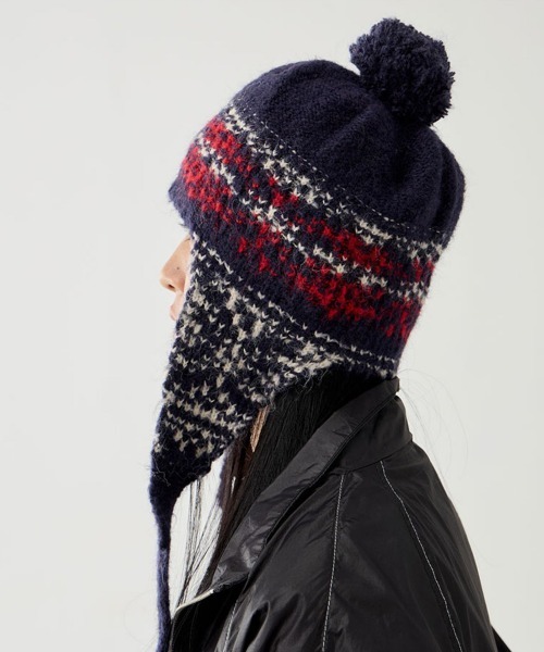 monitaly ニットキャップ ワッペンニットキャップ｜MEN｜251ISB56-128I｜AZUL BY MOUSSY