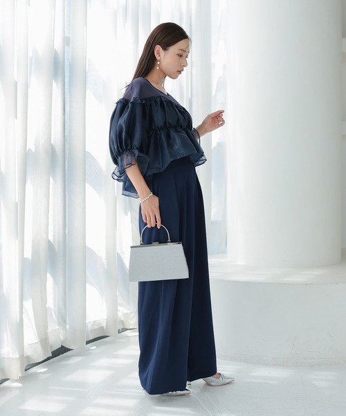 結婚式・お呼ばれドレス｜ギャザートップスパンツドレス