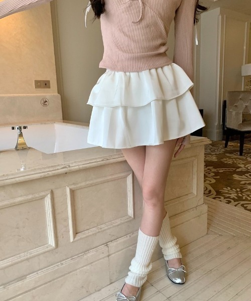 スカート 2段ティアードフリルミニスカート : ZOZOTOWN Yahoo!店