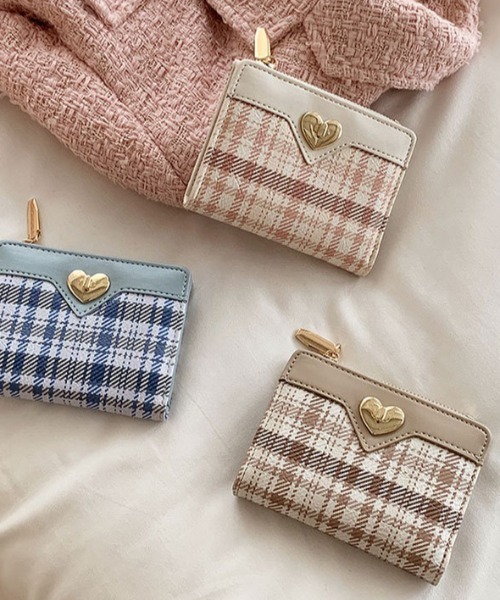 チェック BEIGE 折りたたみ財布 プラダ PRADA 二つ折り財布 レディース ピンクベージュ 1ML018