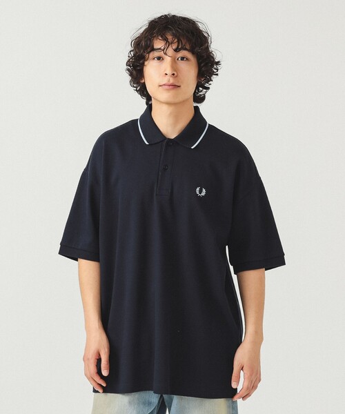 FRED PERRY ネイビー メンズポロシャツ L 夏コーデに　美品 FRED PERRY ネイビー メンズポロシャツ L 夏コーデに 美品