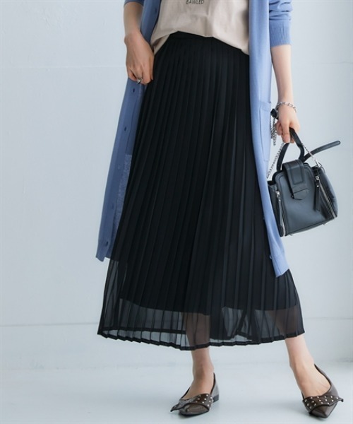 ニッセン（nissen） スカート シフォンプリーツロングスカート「大きい