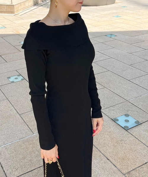 「JENNE」 ニットワンピース SMALL ネイビー レディースの画像