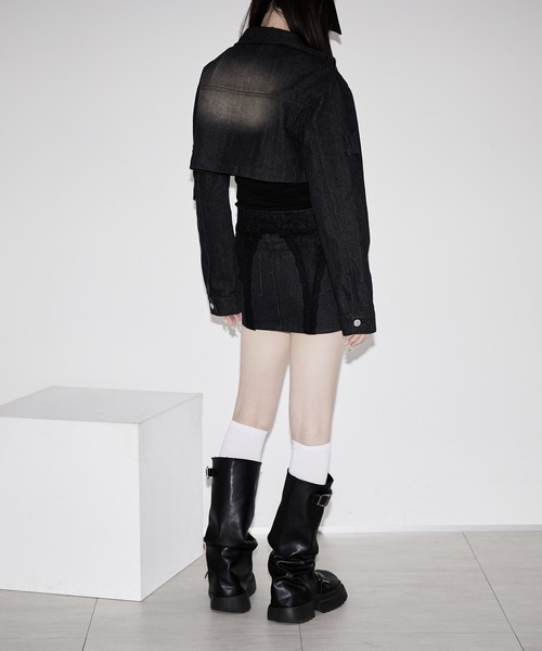 AWL Ellno de Mavie デニムジャケット gジャン stand neck denim