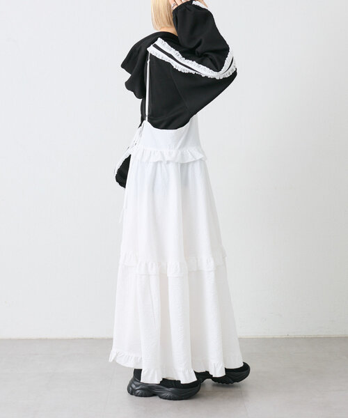 パーカー ポンチドッキングギャザーパーカー レディース w closet パーカー ポンチレースラインパーカー レディース