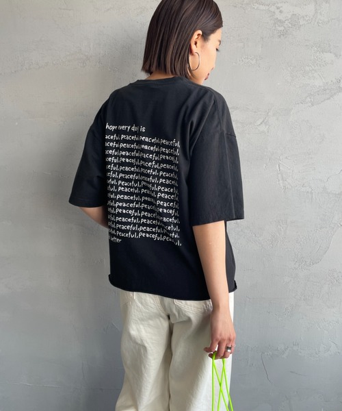 tシャツ 「FUNG/ファング」 PEACEFUL FB カットオフプリントTシャツ レディース FUNG tシャツ 「FUNG/ファング」 PEACEFUL FB カットオフ