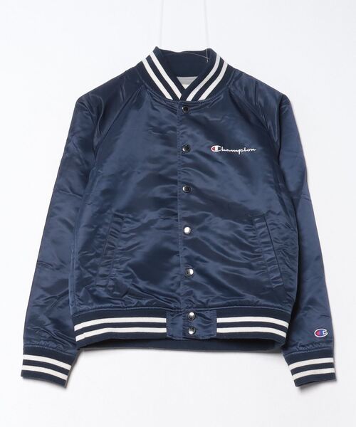 Champion（チャンピオン） 刺繍スタジャン SS ネイビー メンズ