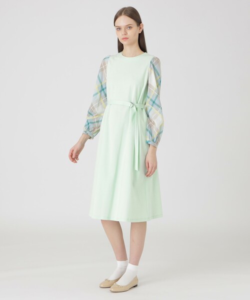ブルーレーベルクレストブリッジ　ワンピース　コンパクトライトポンチサックドレス BLUE LABEL CRESTBRIDGE ワンピース コンパクトライトポンチ