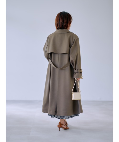 極美品】COHINA ベーシックとろみトレンチコート short グレージュ