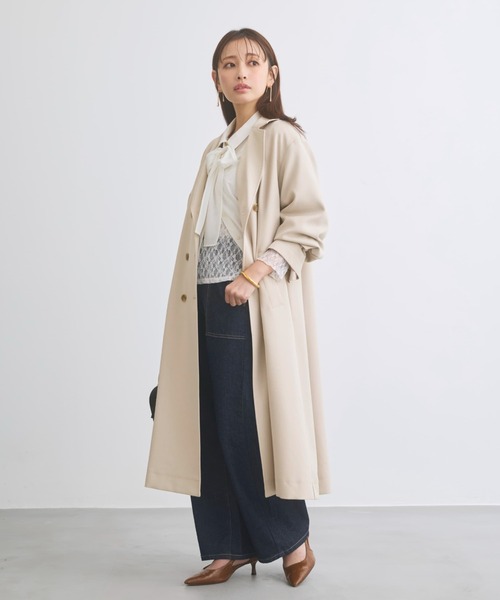 トレンチコート コート ベーシックとろみトレンチコート 「低身長