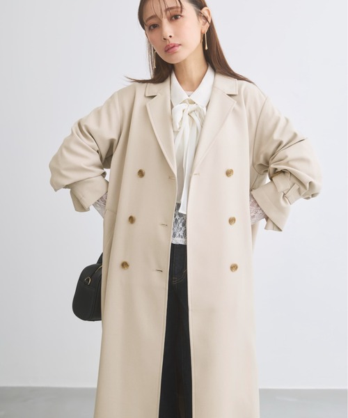 トレンチコート コート ベーシックとろみトレンチコート 「低身長