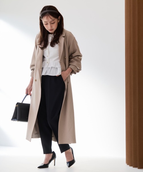 トレンチコート コート ベーシックとろみトレンチコート 「低身長