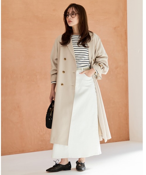 トレンチコート コート ベーシックとろみトレンチコート 「低身長