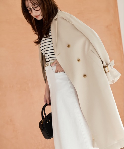 【美品】コヒナ cohina ベーシックとろみトレンチコート ベーシックとろみトレンチコート-short & regular | 小柄・低身長女性